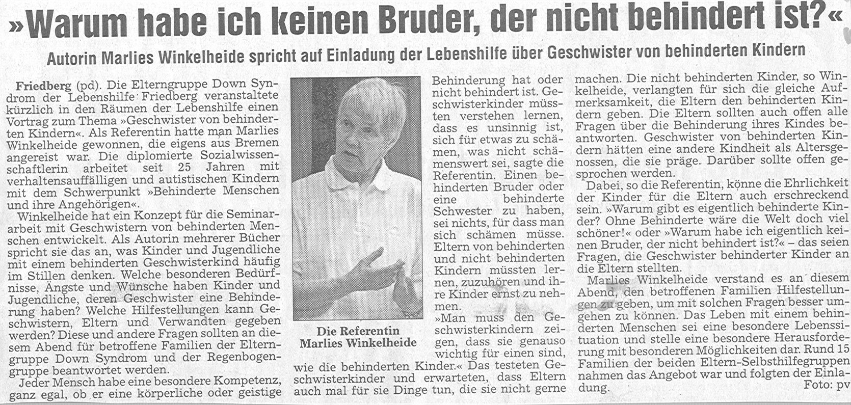 Originalausschnitt aus der Wetterauer Zeitung, Mai 2004